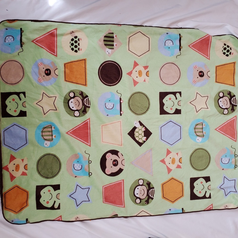 Target Circo Green Bear Turtle Frog Star Circle Turtle Brown Sherpa Blanket